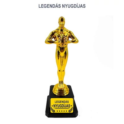 Vicces Oscar Szobor - LEGENDÁS NYUGDÍJAS - Ajándék Nyugdíjasnak 18cm