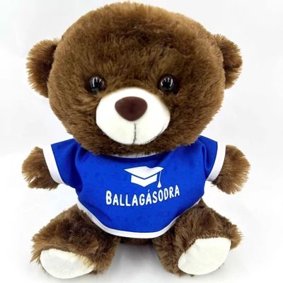 Plüss barna maci feliratos pólóval - Ballagásod Alkalmából Szertettel 25cm