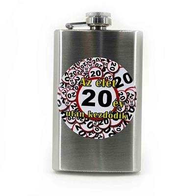 Vicces Flaska - Laposüveg - Az élet 20 év után kezdődik - Szülinapi ajándék