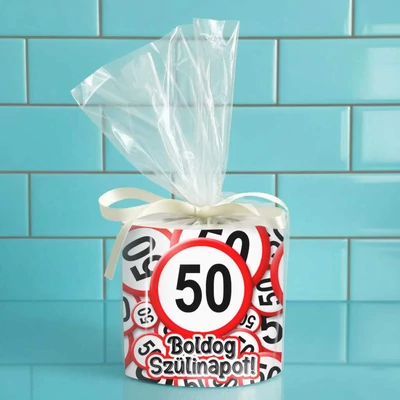 WC Papír 50. Születésnapra – 50 Boldog Szülinapot felirattal - Poénos Ajándék 50 Éveseknek