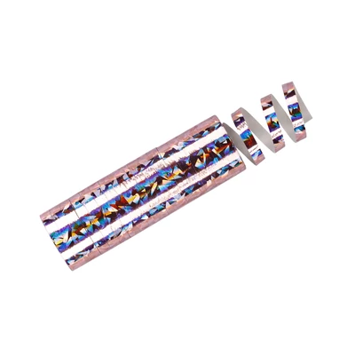 Holografikus szerpentin szalagok, világos rózsaszín, 3,8 m