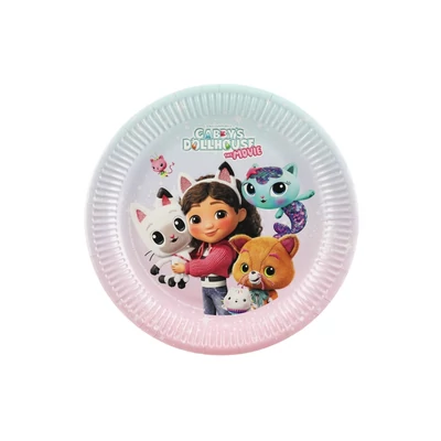 Gabby babaháza papírtányérok, vegyes, 23 cm 6db/csomag