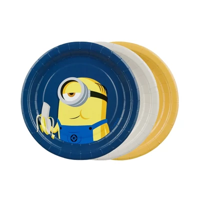 Papírtányérok Minionok, 18 cm, mix 6db/csomag