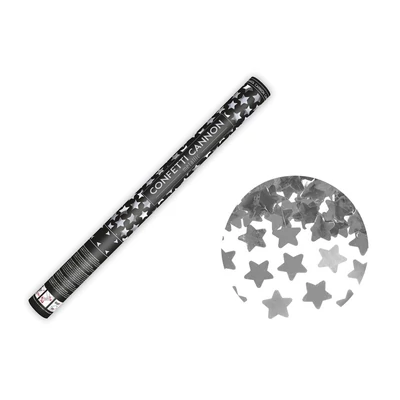 Konfettiágyú - Ezüst csillagok, 60cm