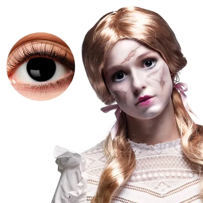 Kontaktlencse - Törött baba, fekete, 1 hetes