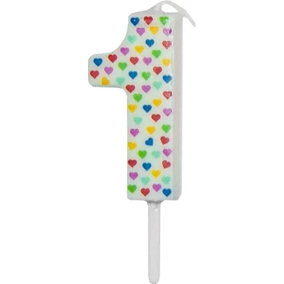 Számgyertya-csillagos fehér 4,5cm 1-s