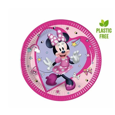 Minnie Egér - Minnie Junior Papír Parti Tányér - 20 cm, 8 db-os