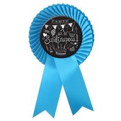 Világoskék Szalagos Az Év Szülinaposa Fekete Parti Kitűző