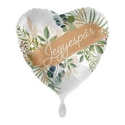 17 inch-es Jegyespár Feliratú Wedding Natural Frame Fólia Lufi