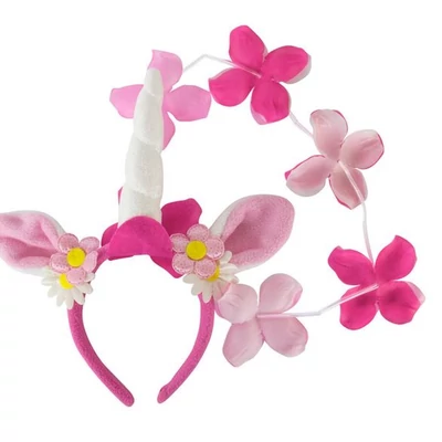 Unikornisos tiara virágokkal