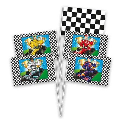 Autóversenyzős zászló - Leszúrható, 8db