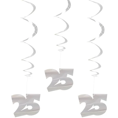 Spirálos lógó - 25-ös, Ezüst, 3db