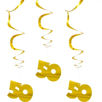 Spirálos lógó - 50-es, Arany, 3db