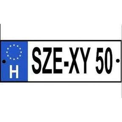 Rendszámtábla - SZE-XY 50
