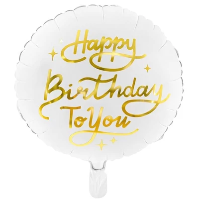 Fólia lufi - Happy Birthday to you - Fehér
