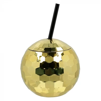 Disco labdás ivópohár szívószállal