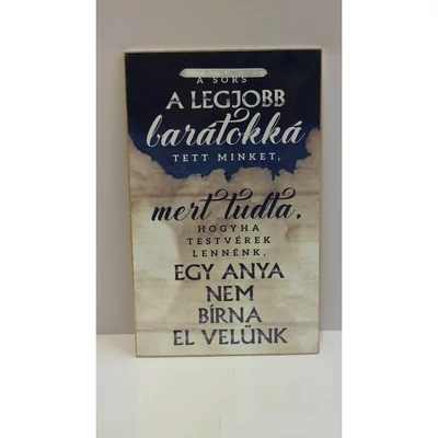 Falikép tábla - A sors a legjobb barátokká tett minket, 16x26cm