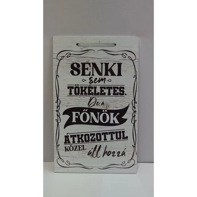 Falikép tábla - Senki sem tökéletes, de a főnök.. 16x26cm