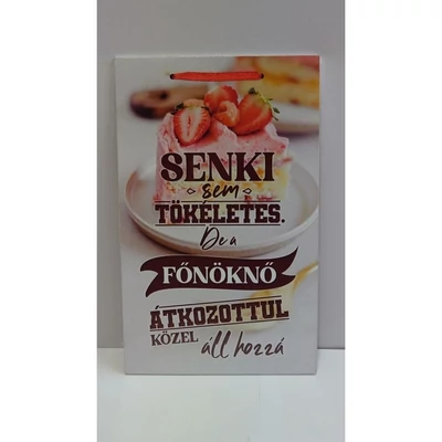 Falikép tábla - Senki sem tökéletes, de a főnöknő..16x26cm