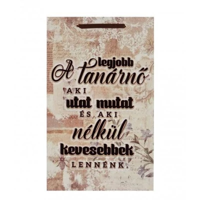 Falikép tábla - A legjobb tanárnő aki utat mutat 16x26cm