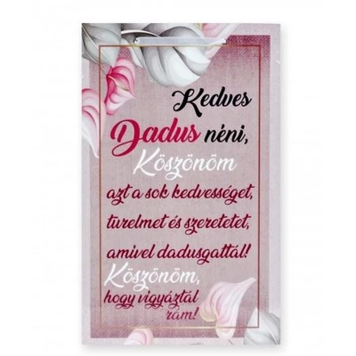 Falikép tábla - Kedves Dadus 16x26 cm
