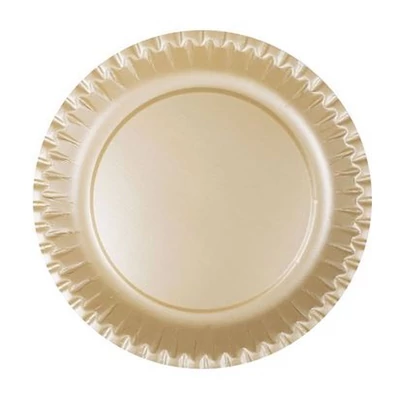 Tányér - Papír Arany 10 db uni , Ø 23cm , BIO - bevonattal,