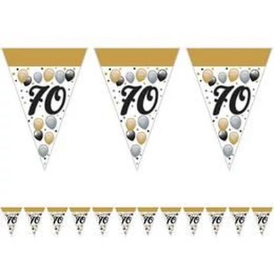 Elegáns 70-es Számos Szülinapi Léggömbös Parti Zászlófüzér - 5 m