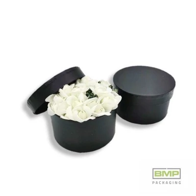 Díszdoboz kerek fekete 10,8 X 6,2 CM