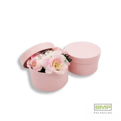 Díszdoboz kerek rózsaszín 10,5 X 6,2 CM
