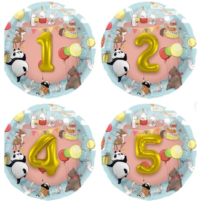 Fólia lufi 3D Állatok Számok 1-5-ig 56 cm
