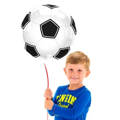 Fóliás léggömb foci fekete/fehér - 45 cm