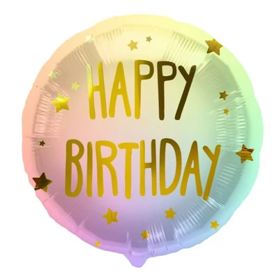 Fólia lufi "Happy Birthday" Ombre & Stars - 45 cm