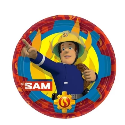 Fireman Sam, Sam a tűzoltó Papírtányér 8 db-os 23 cm