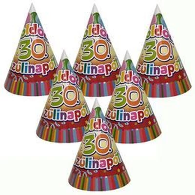 Boldog 30. Szülinapot Színes Parti Csákó - 6 db-os