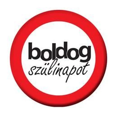 Boldog Szülinapot Feliratú Sebességkorlátozós Kitűző - 5,5 cm