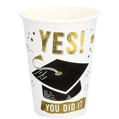 Yes! You Did It Ballagási Papír Parti Pohár - 210 ml, 8 db-os