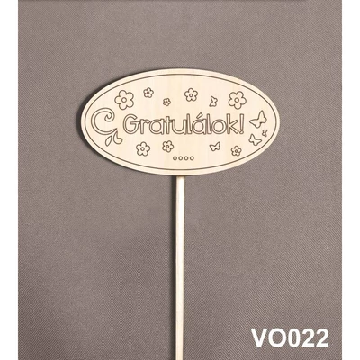 Virág dekoráció 43 cm - Gratulálok,virágos