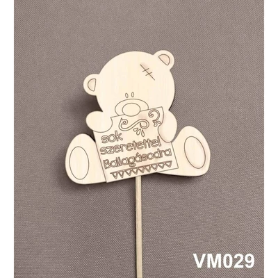 Virág dekoráció 43 cm - Ballagásodra, macis