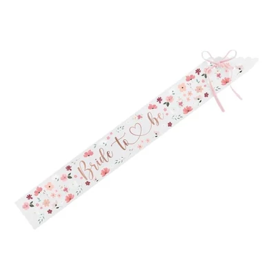 Virágos "Bride to be" vállszalag