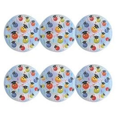 Mosolygó Arcok Parti Tányér Ballagásra, 23 cm, 6 db-os