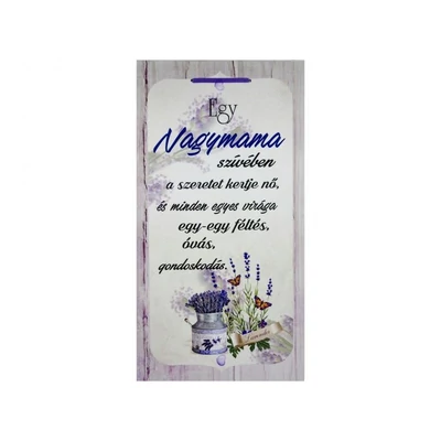 Falikép tábla - Egy nagymama szívében... 26x50cm