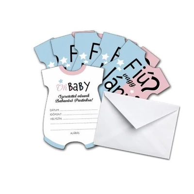 Babaváró Meghívó És Boríték Szett - Fiú Vagy Lány? (6-6 db)