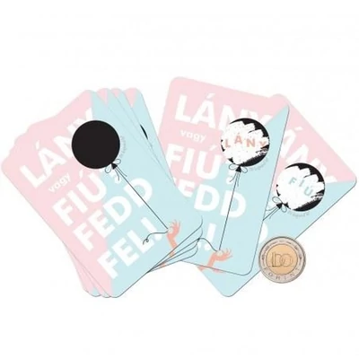 Fiú Vagy Lány? - Babaváró Kaparós Kártya Gender Partyra - LÁNY - 12 DB