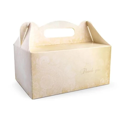 Tortadoboz / Süteményes Esküvői 19x14x9 cm Köszönöm felirattal