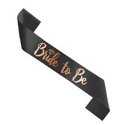 Bride to Be Fekete Rosegold Vállszalag Lánybúcsúra