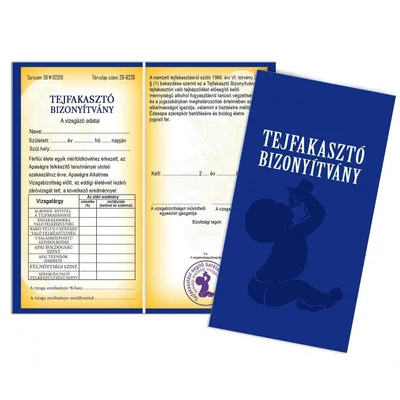 Bizonyítvány - Tejfakasztó bizonyítvány - Ajándék tejfakasztóra