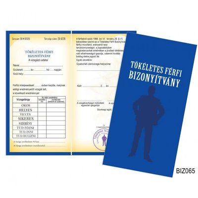 Bizonyítvány - Tökéletes Férfi