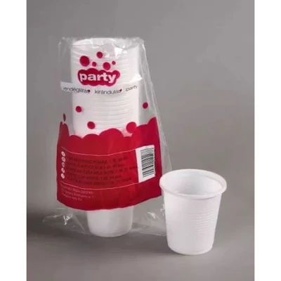 Műanyag pohár - 1dl 30db-os fehér PP