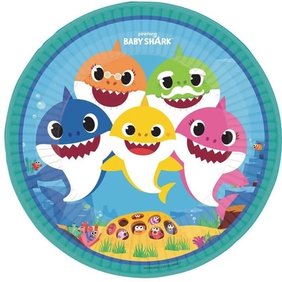 BABY SHARK, TÁNYÉR 22,8 CM, 8 DB/CS