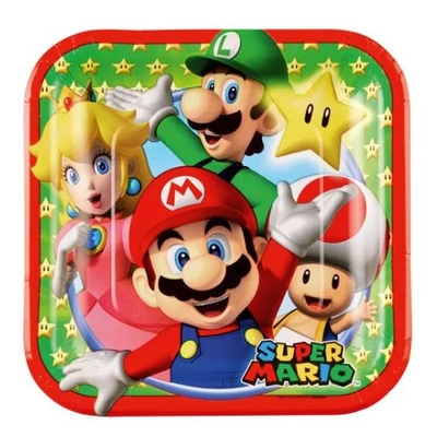 Super Mario Papírtányér 8 db-os 18 cm
